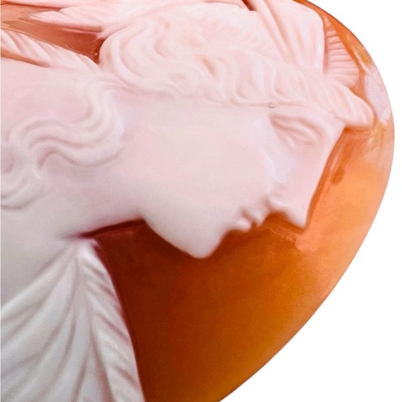GORGEOUS Victorian Antique Large Unmounted Shell Cameo Large Goddess/God - Picture 9 of 12